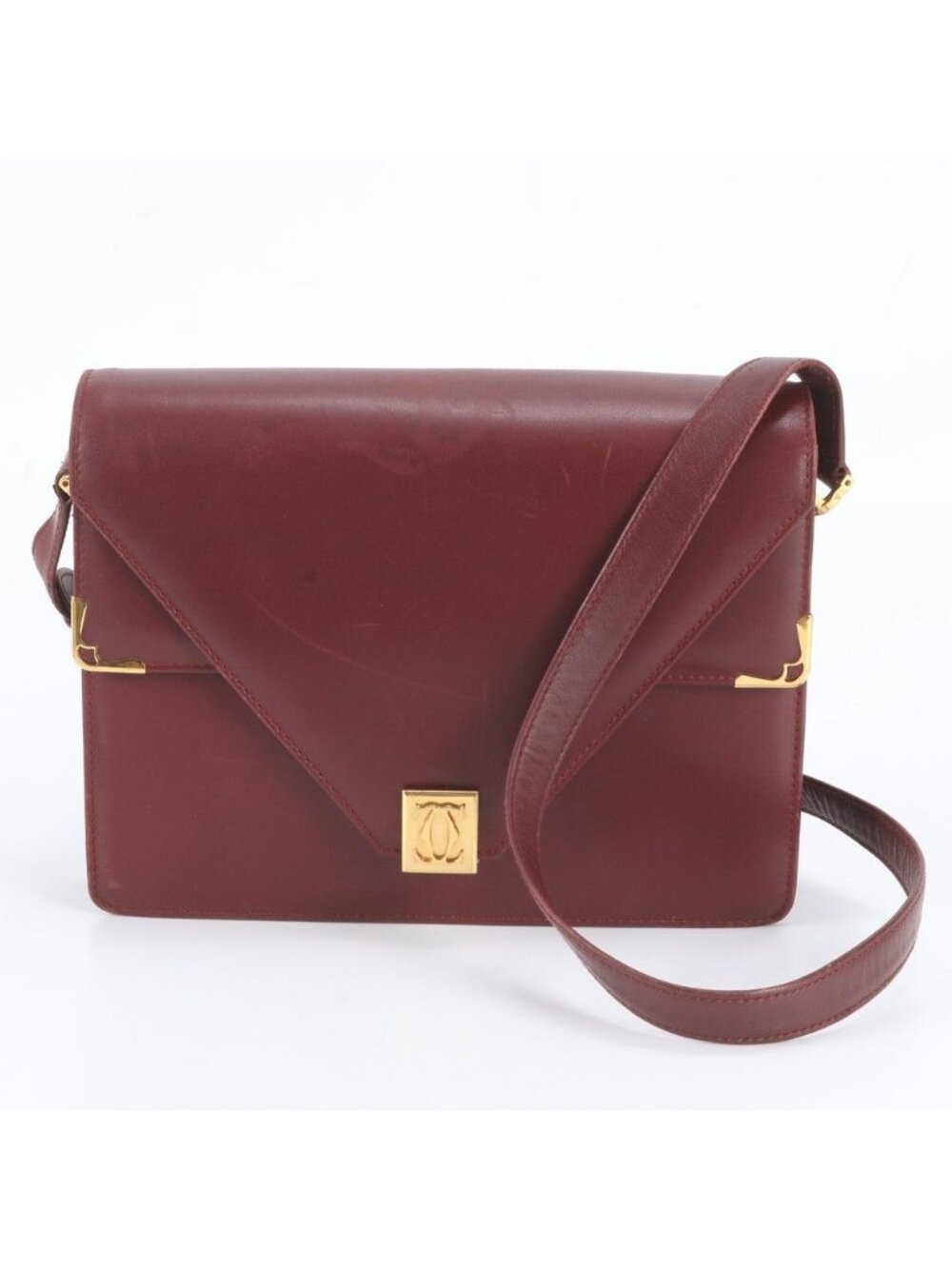 Cartier Must Line Bordeaux Leather Shoulder Bag